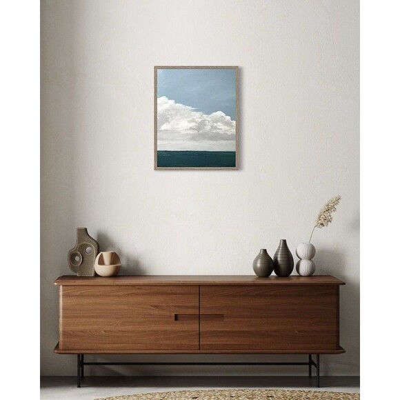 Original Seascape Oil Painting Ocean & Sky Clouds Coastal Wall Art 16x20" Signed - Picture 8 of 9